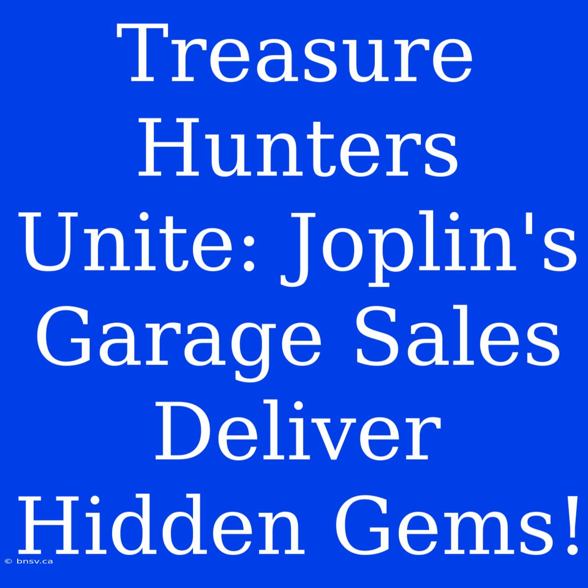 Treasure Hunters Unite: Joplin's Garage Sales Deliver Hidden Gems!