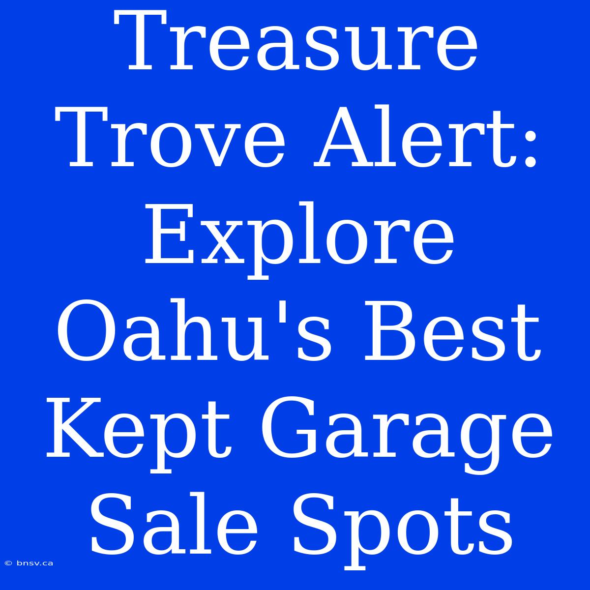 Treasure Trove Alert: Explore Oahu's Best Kept Garage Sale Spots