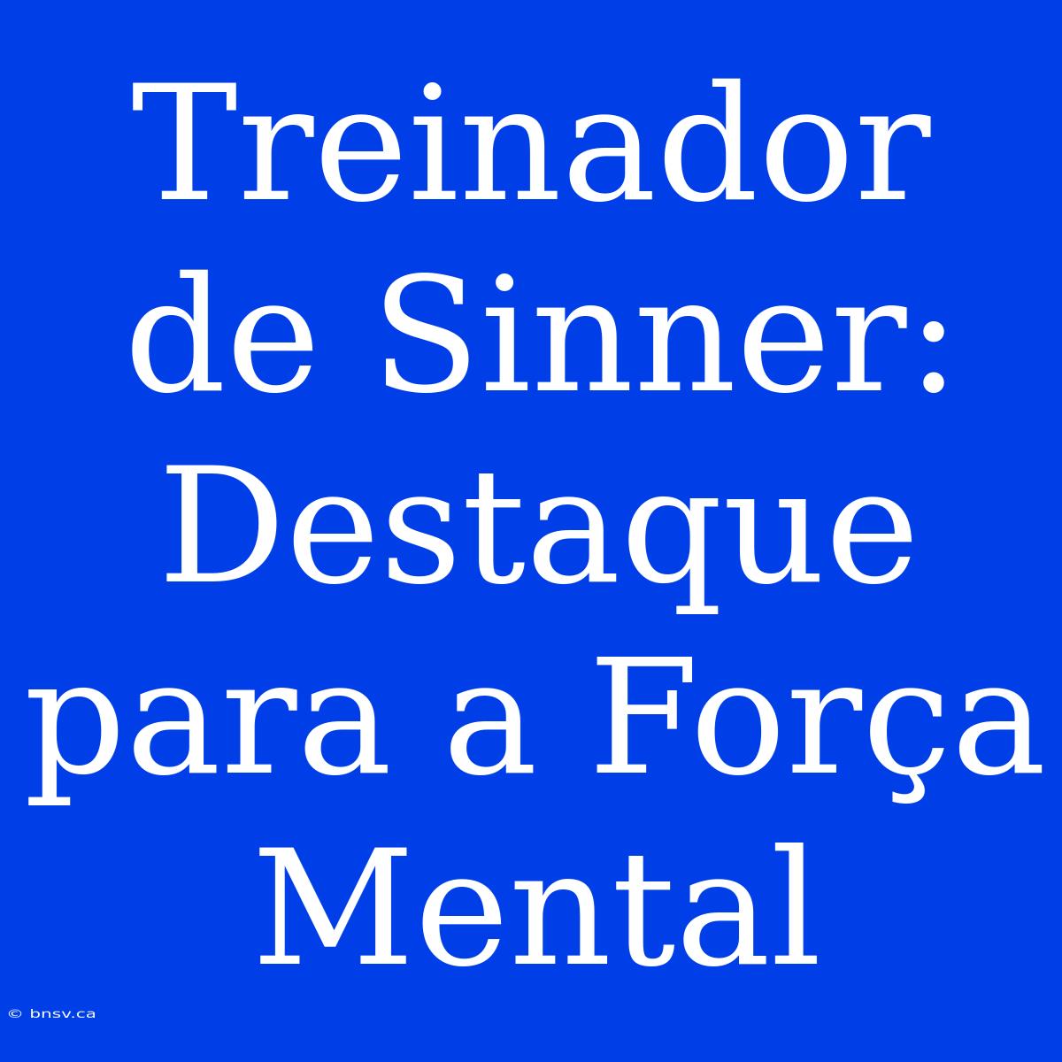 Treinador De Sinner: Destaque Para A Força Mental