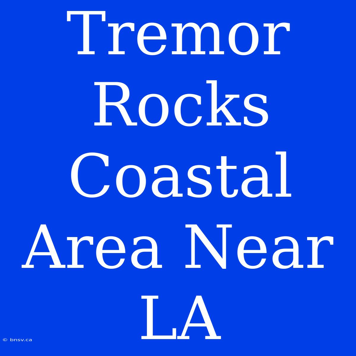 Tremor Rocks Coastal Area Near LA