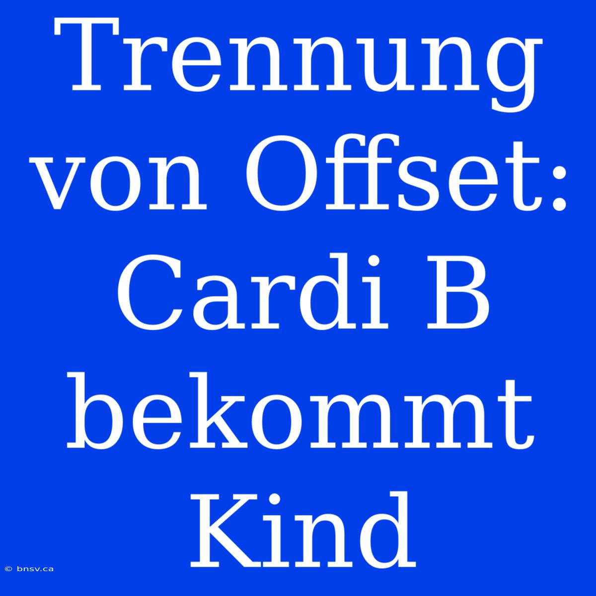 Trennung Von Offset: Cardi B Bekommt Kind