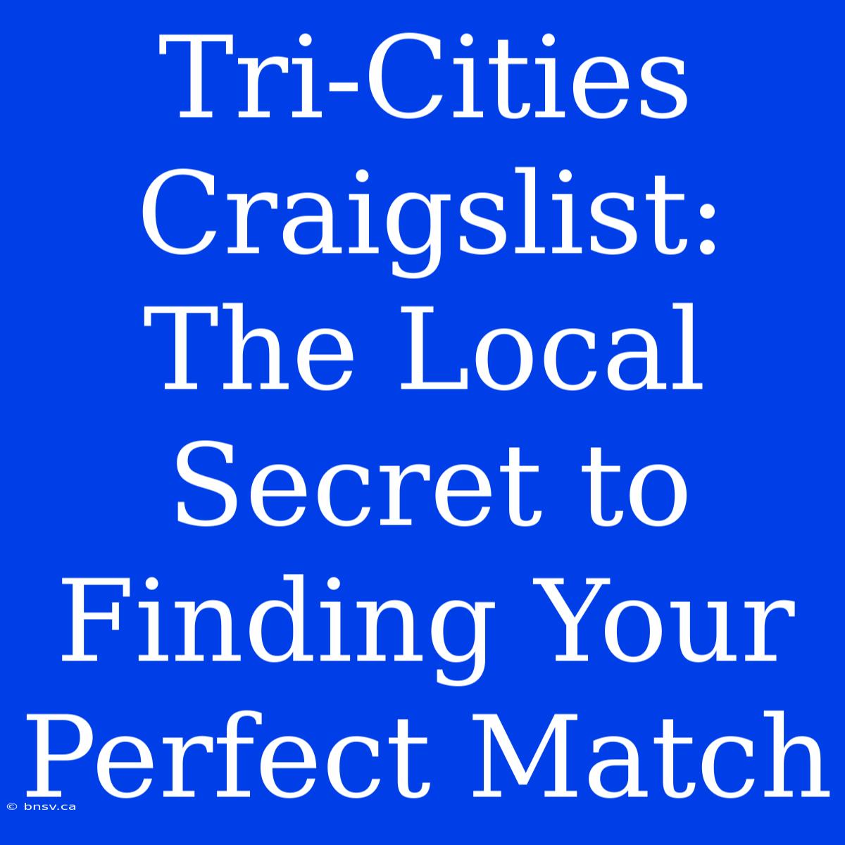 Tri-Cities Craigslist: The Local Secret To Finding Your Perfect Match