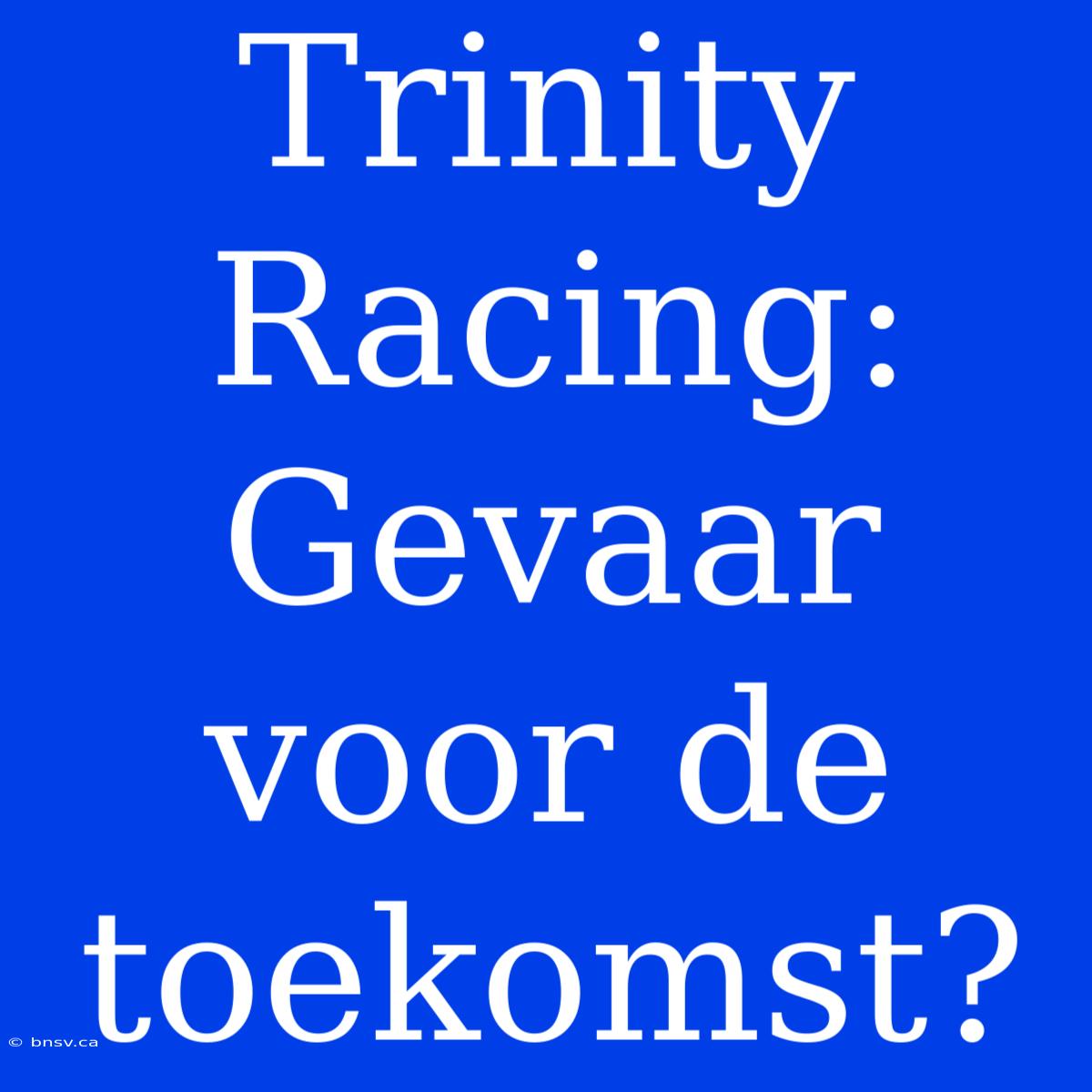 Trinity Racing: Gevaar Voor De Toekomst?