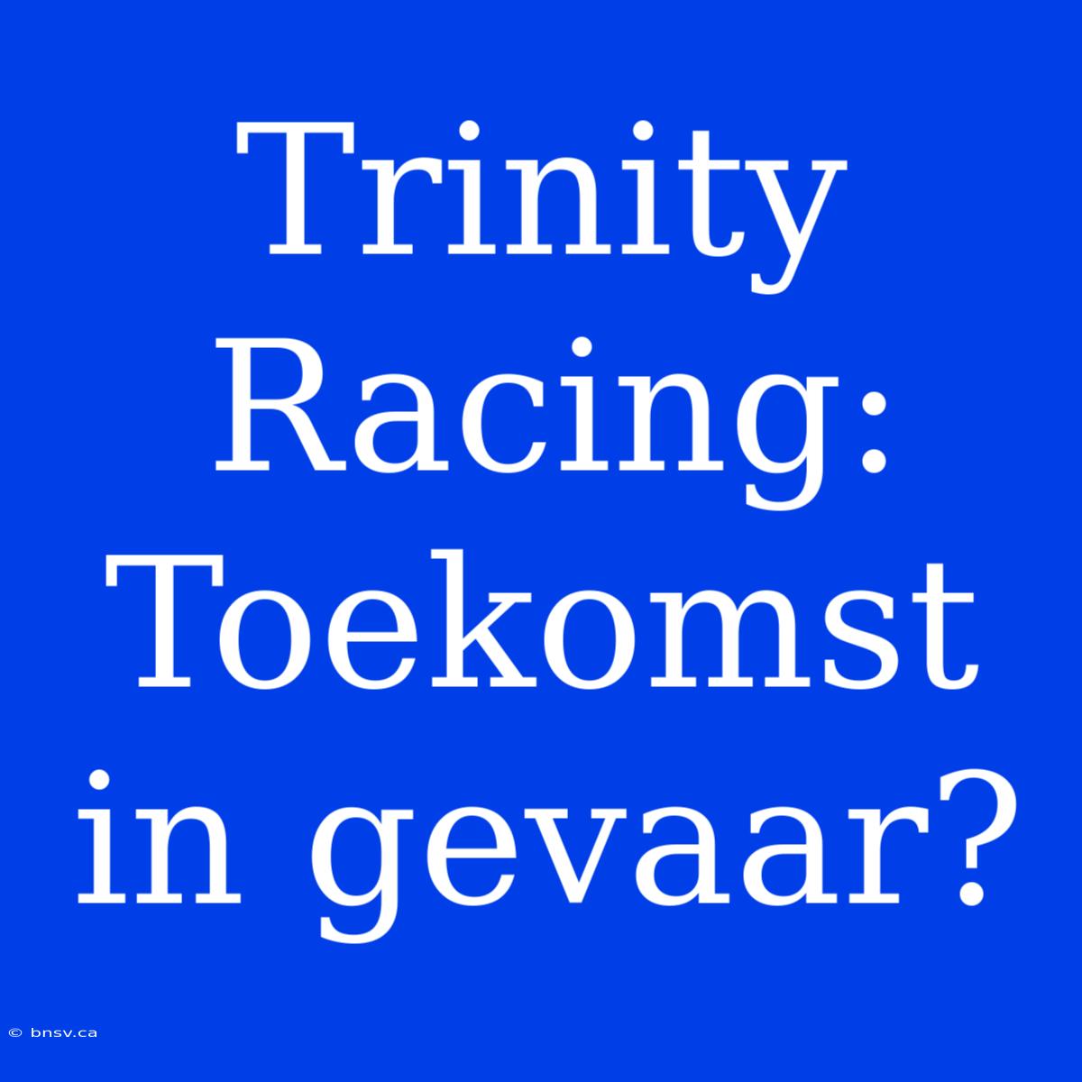 Trinity Racing: Toekomst In Gevaar?