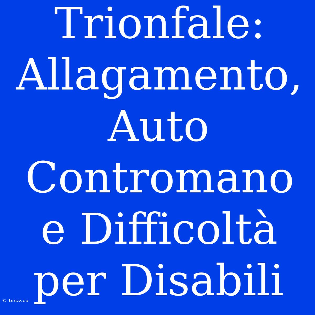 Trionfale: Allagamento, Auto Contromano E Difficoltà Per Disabili