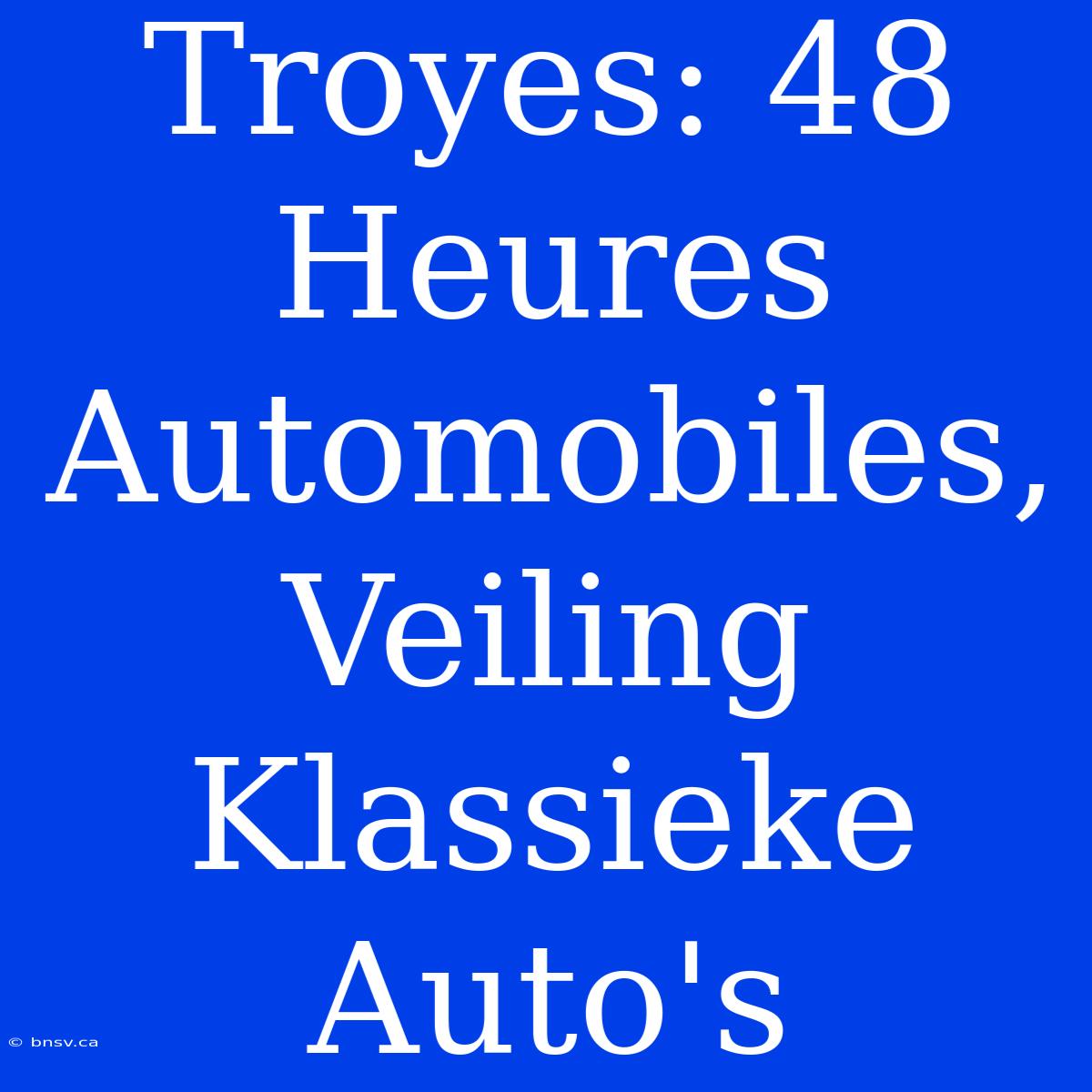 Troyes: 48 Heures Automobiles, Veiling Klassieke Auto's