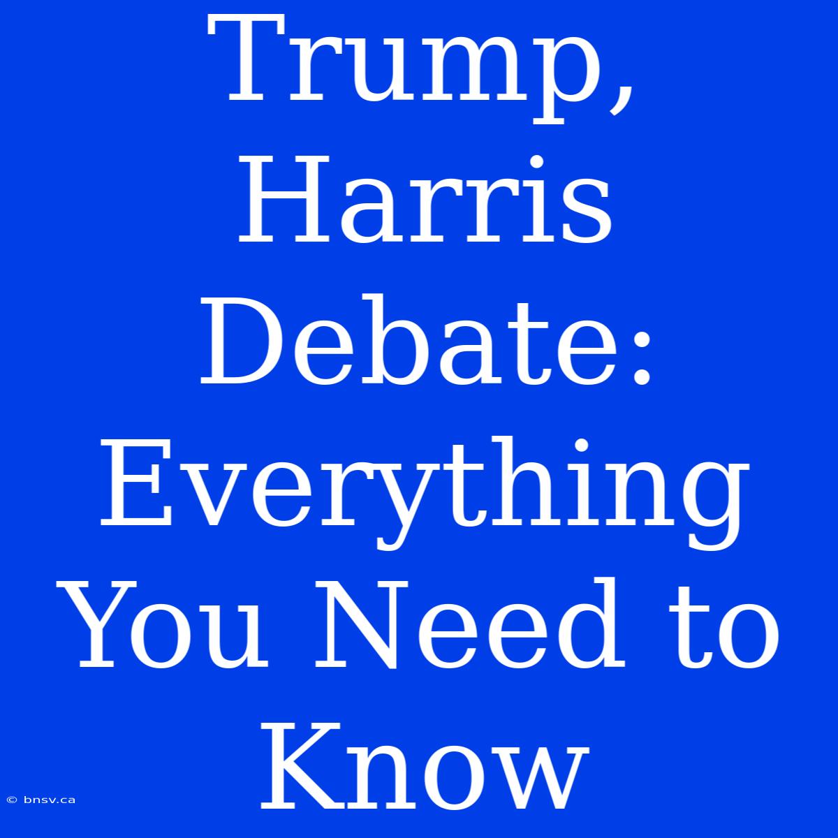 Trump, Harris Debate: Everything You Need To Know