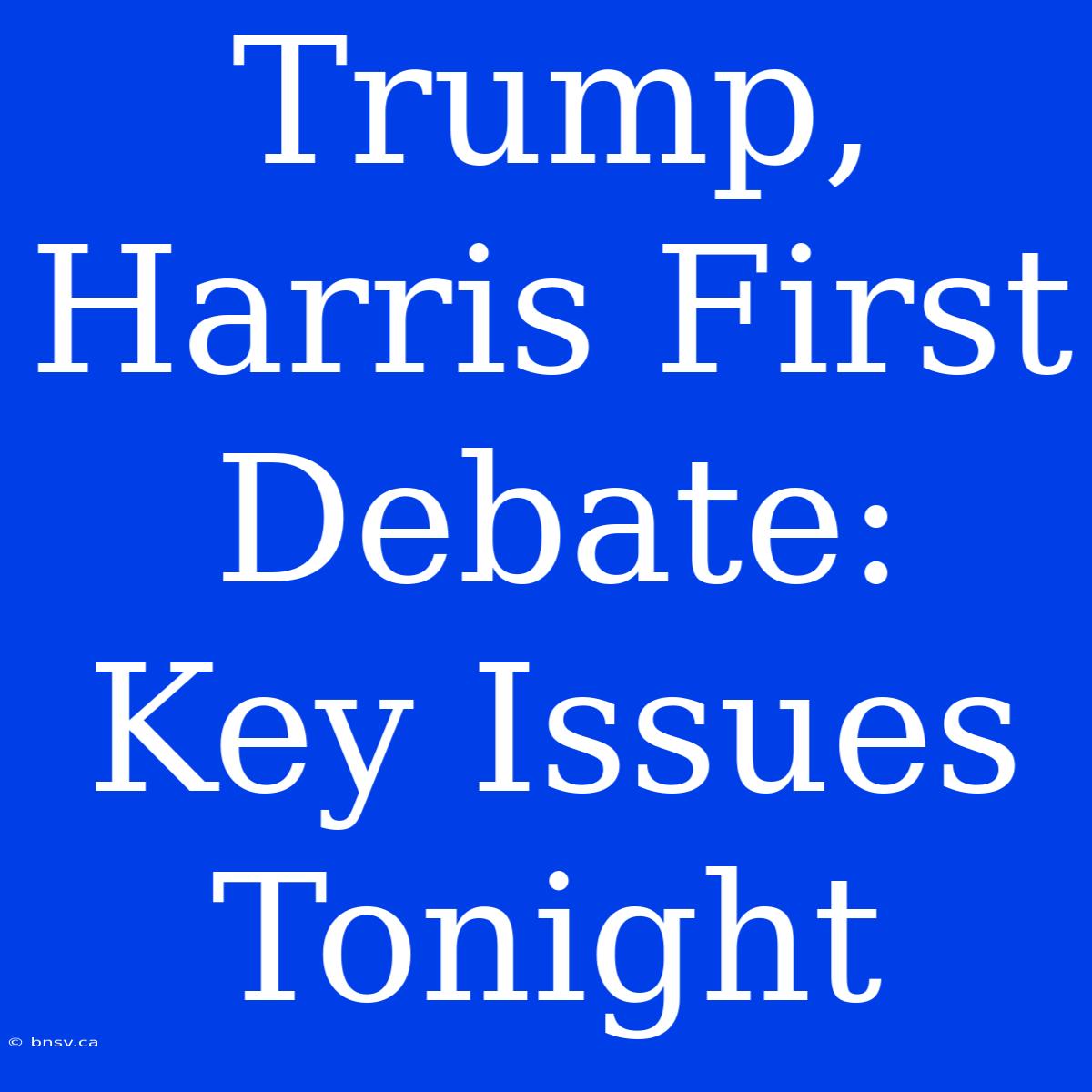 Trump, Harris First Debate: Key Issues Tonight