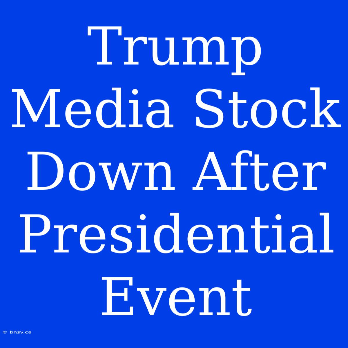 Trump Media Stock Down After Presidential Event