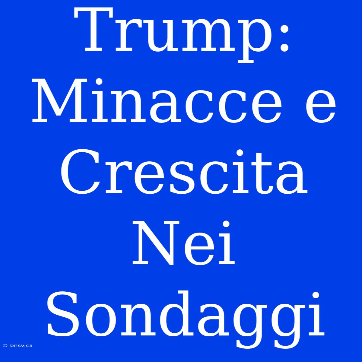 Trump:  Minacce E Crescita Nei Sondaggi