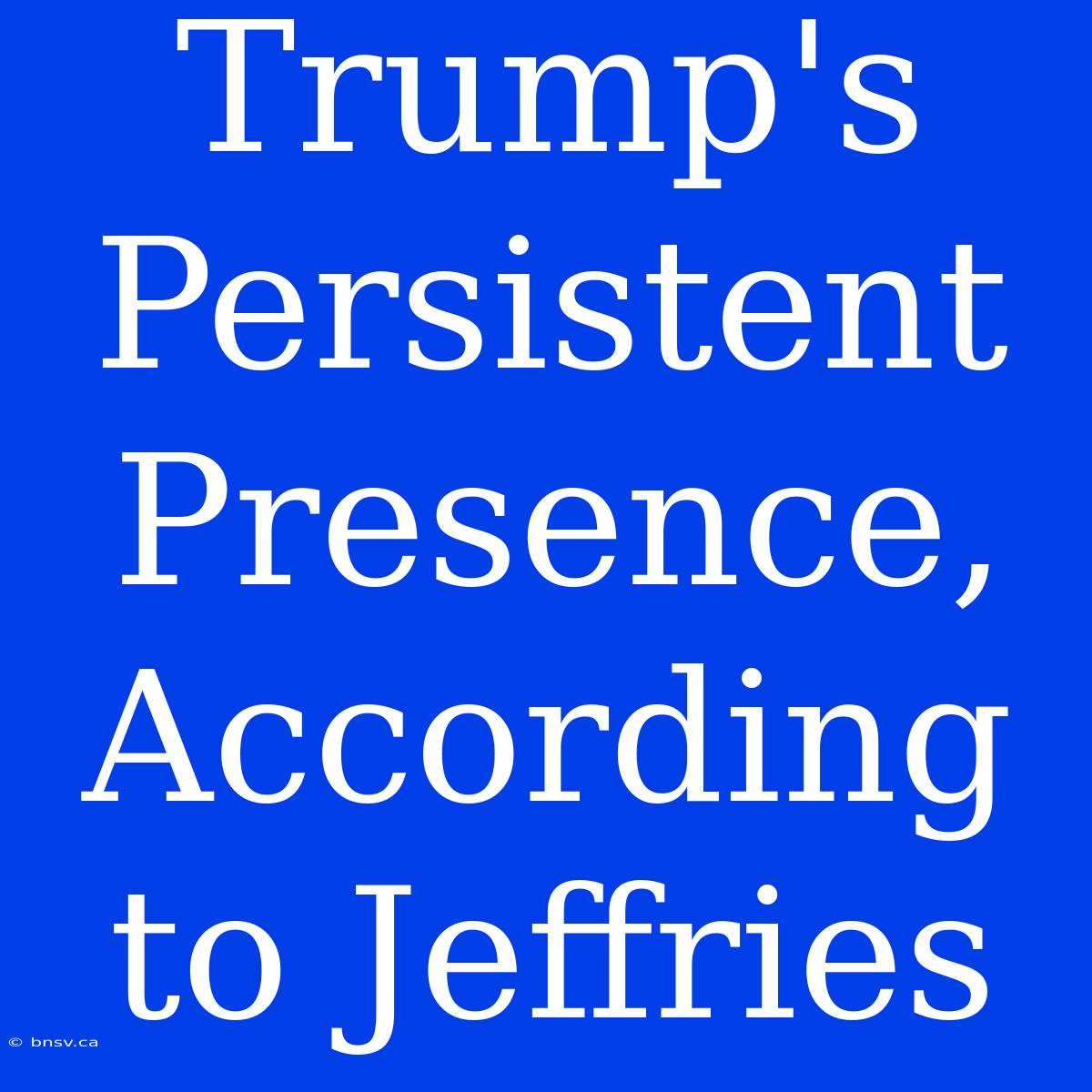 Trump's Persistent Presence, According To Jeffries