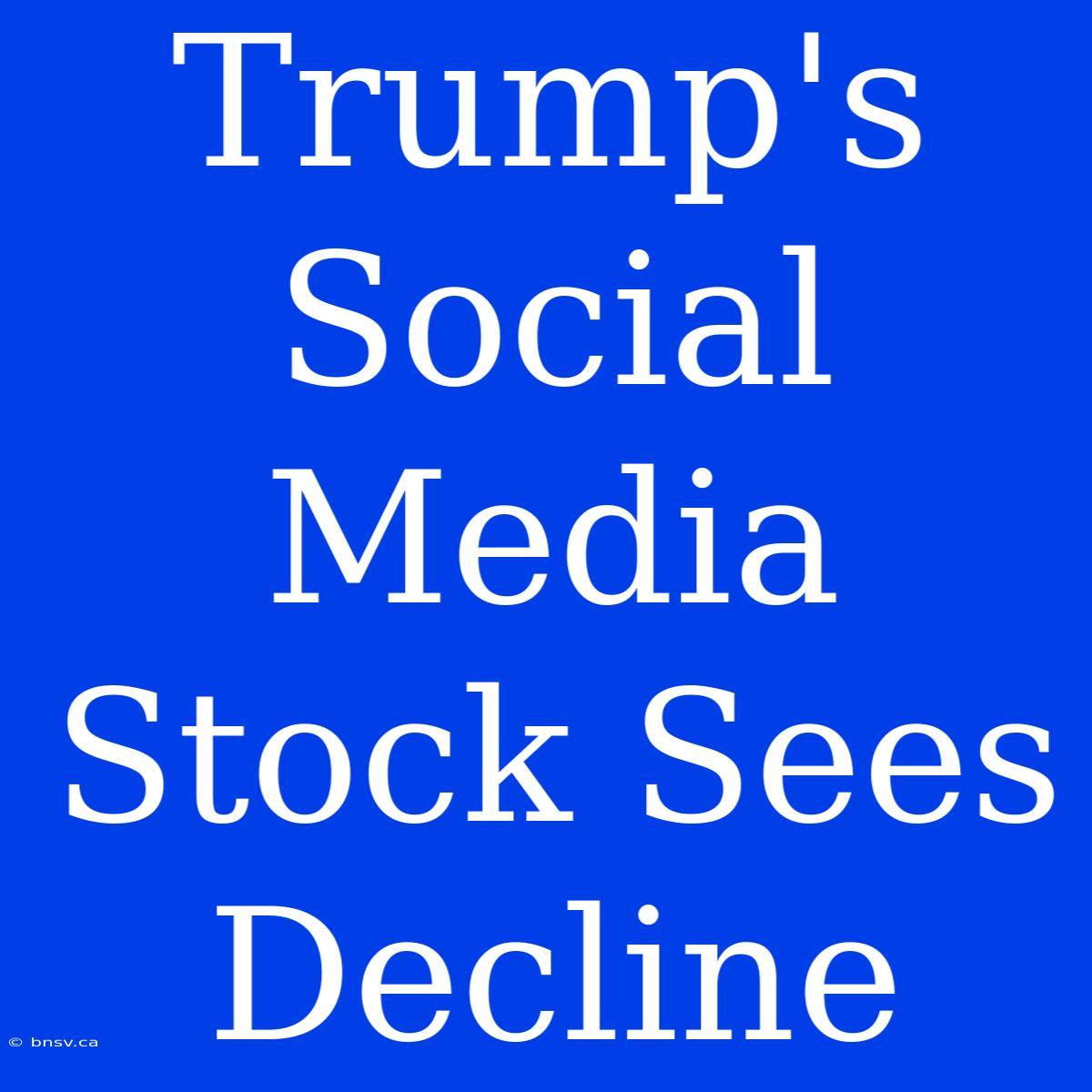 Trump's Social Media Stock Sees Decline