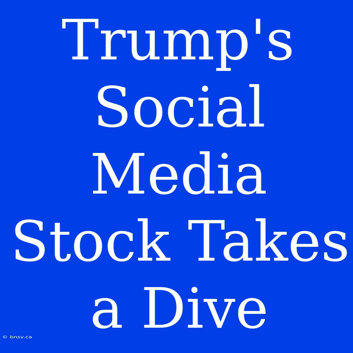 Trump's Social Media Stock Takes A Dive