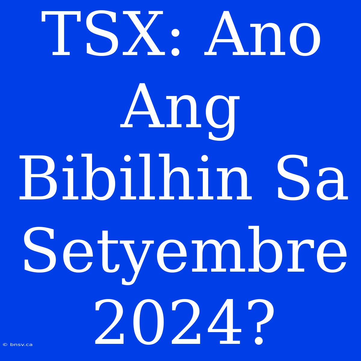 TSX: Ano Ang Bibilhin Sa Setyembre 2024?