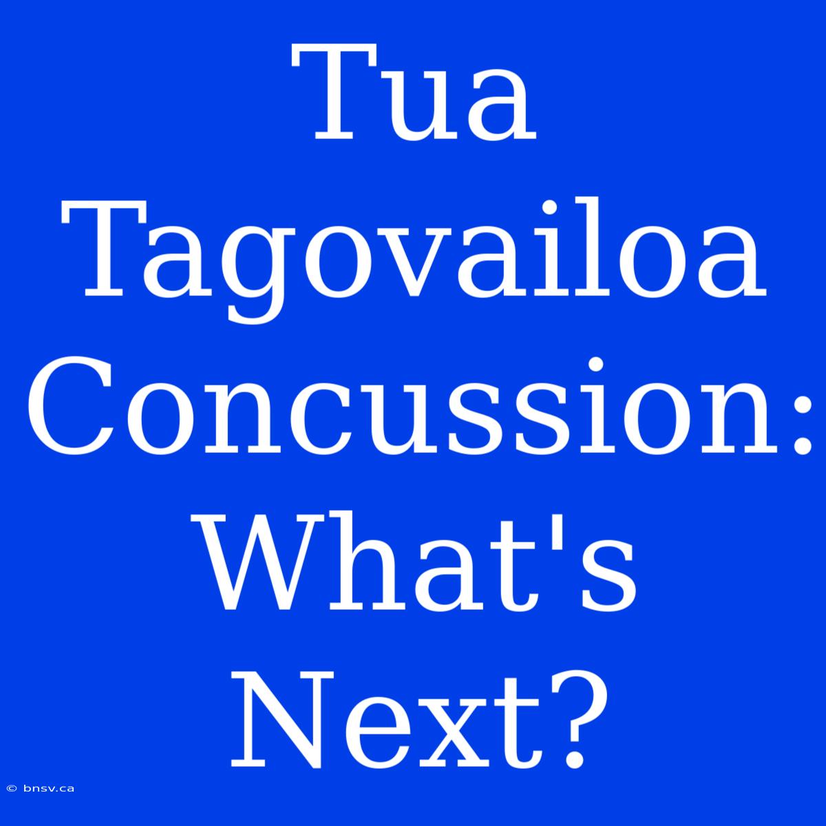 Tua Tagovailoa Concussion: What's Next?