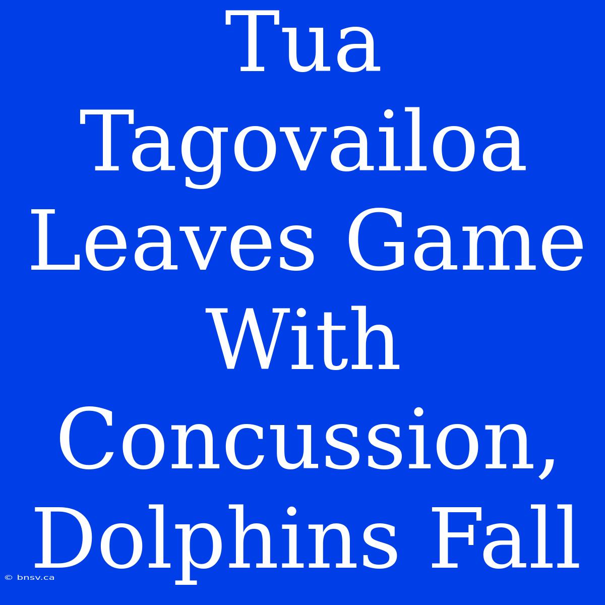 Tua Tagovailoa Leaves Game With Concussion, Dolphins Fall