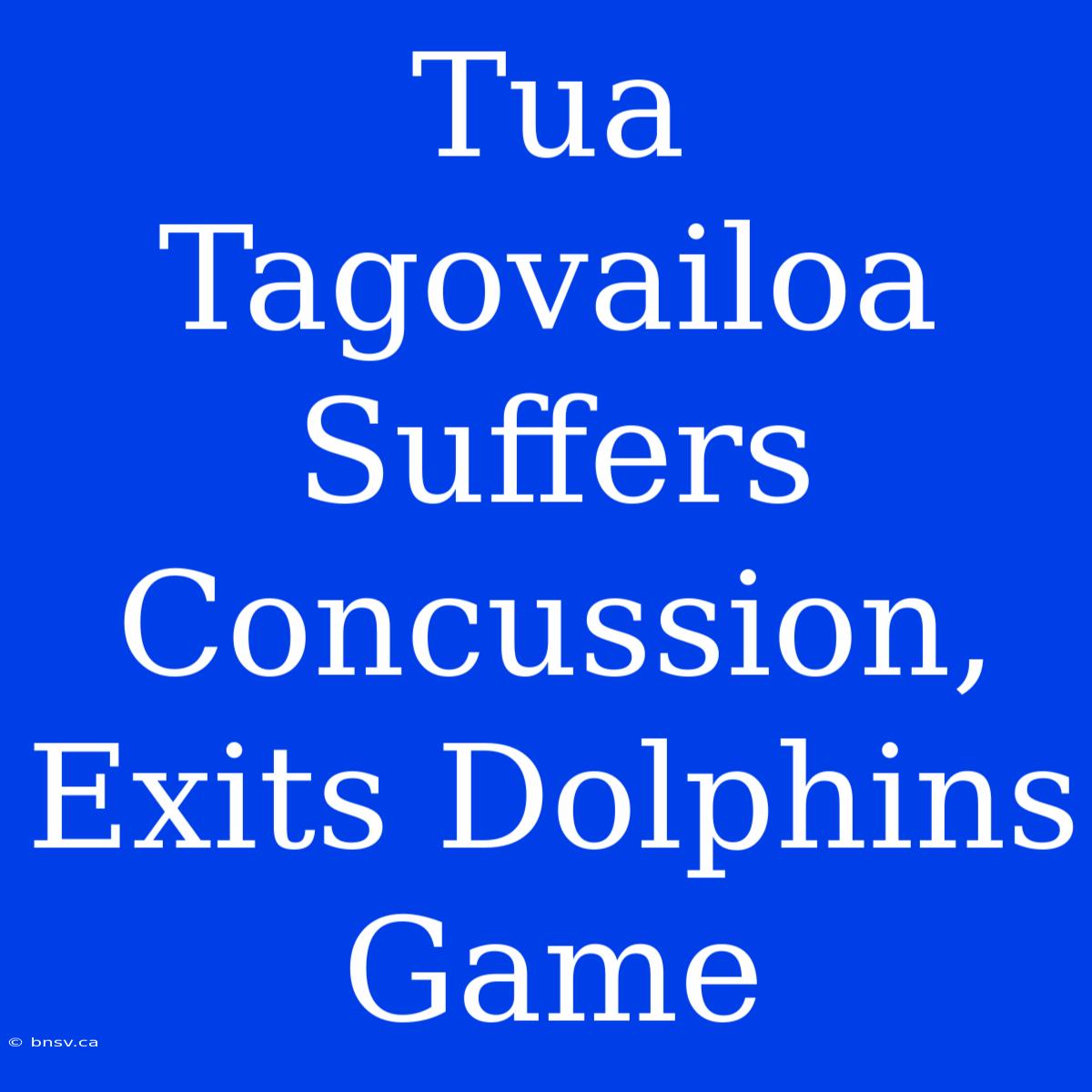 Tua Tagovailoa Suffers Concussion, Exits Dolphins Game