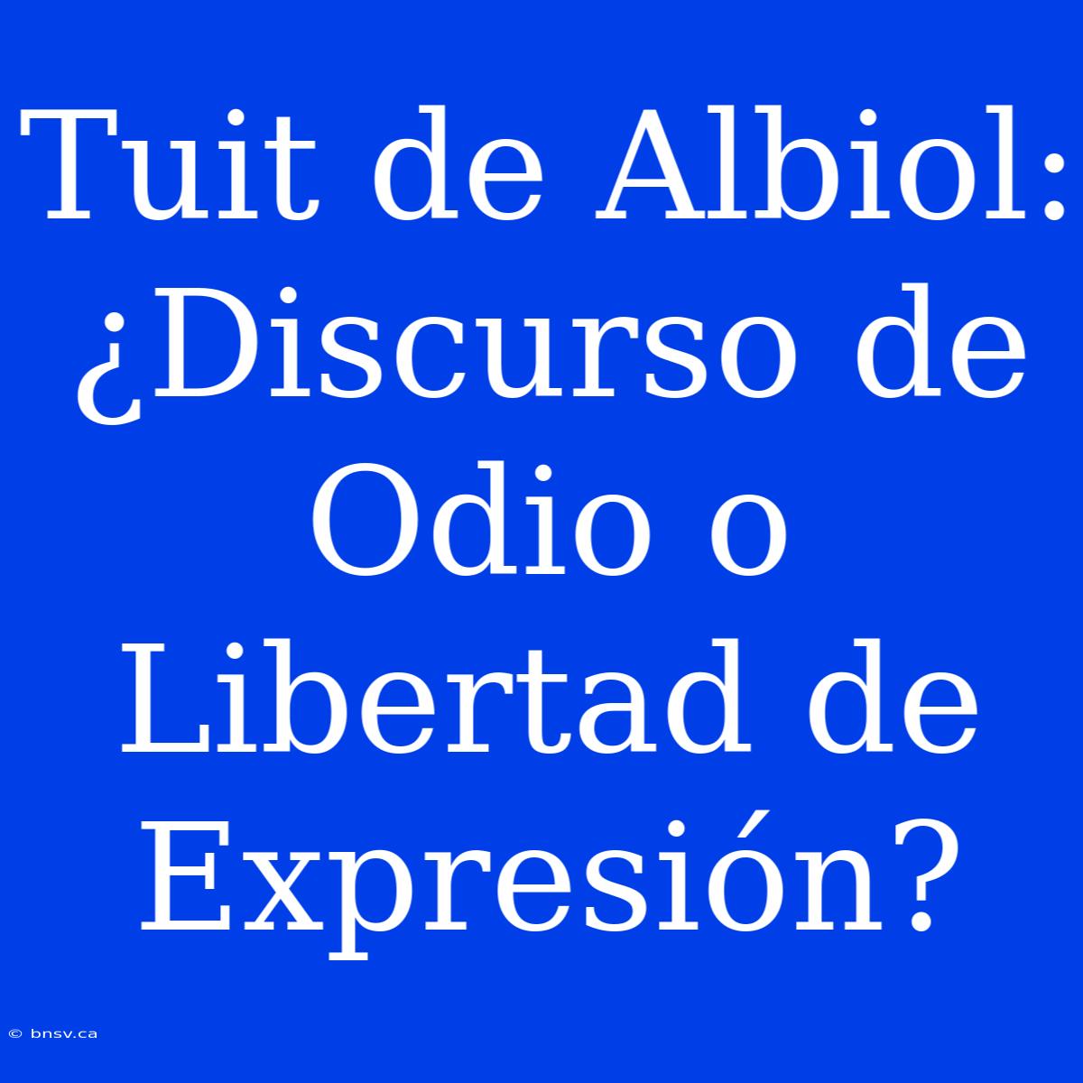 Tuit De Albiol: ¿Discurso De Odio O Libertad De Expresión?