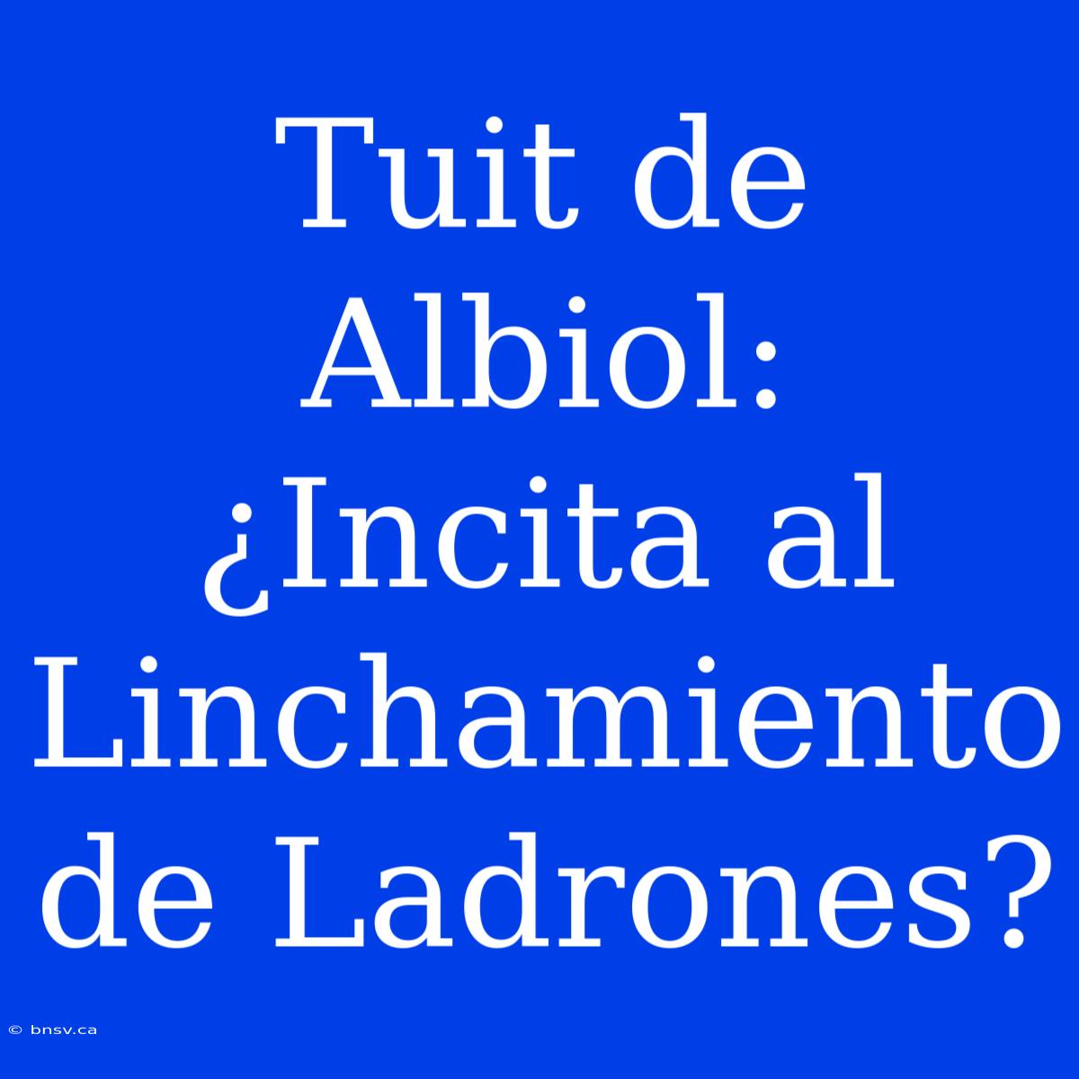 Tuit De Albiol: ¿Incita Al Linchamiento De Ladrones?