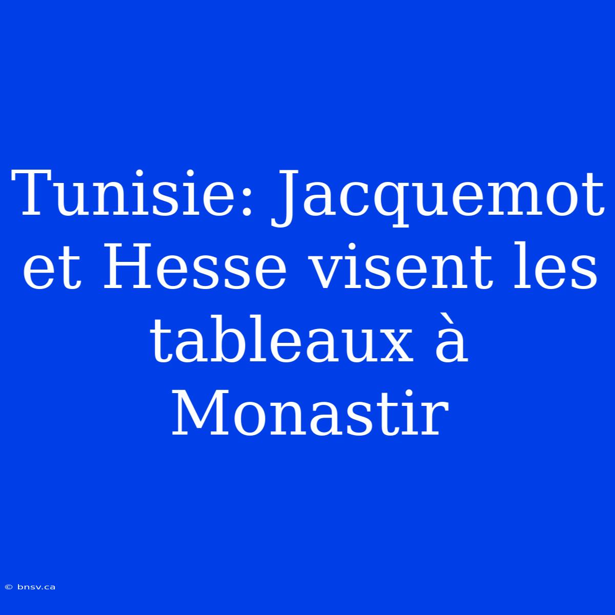 Tunisie: Jacquemot Et Hesse Visent Les Tableaux À Monastir