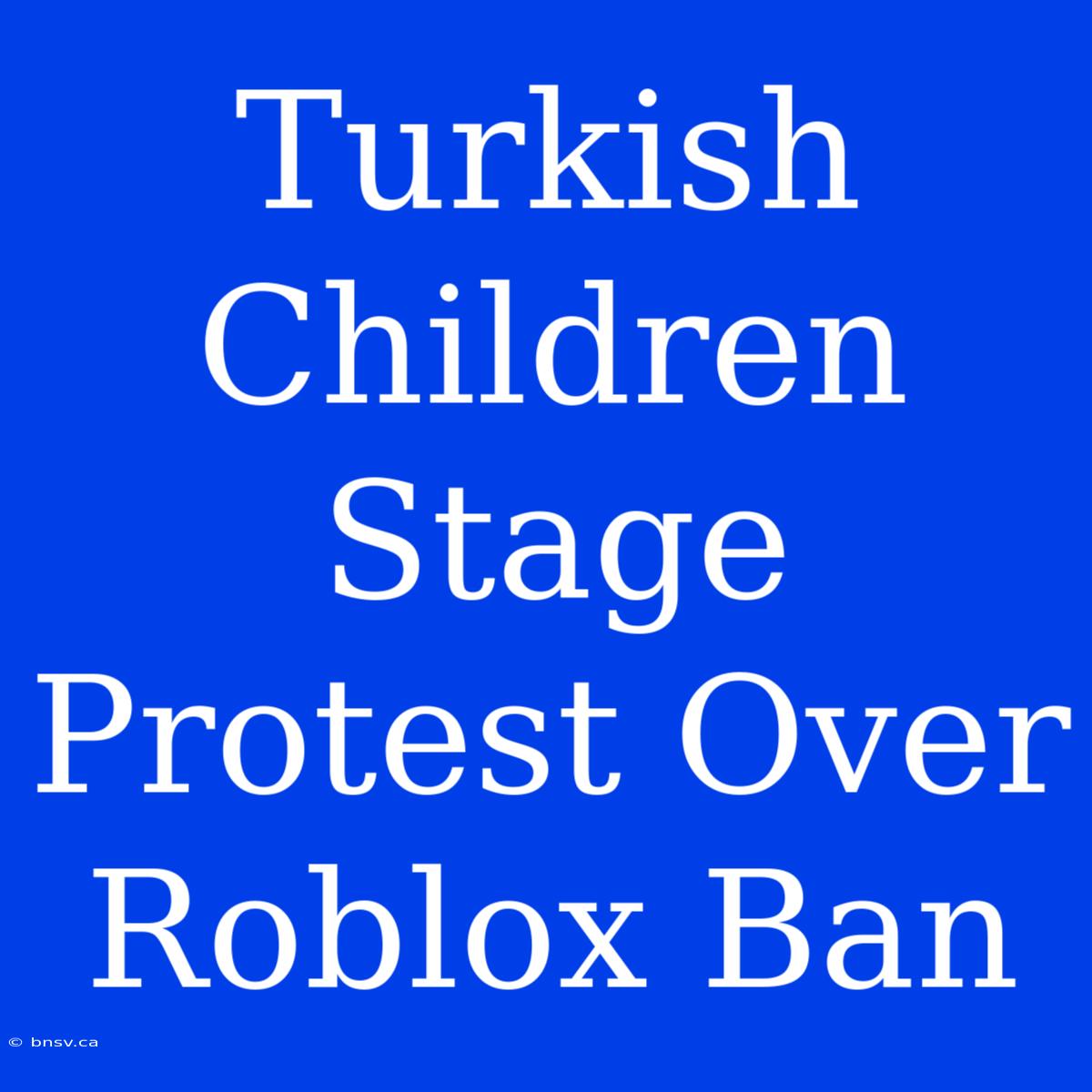 Turkish Children Stage Protest Over Roblox Ban