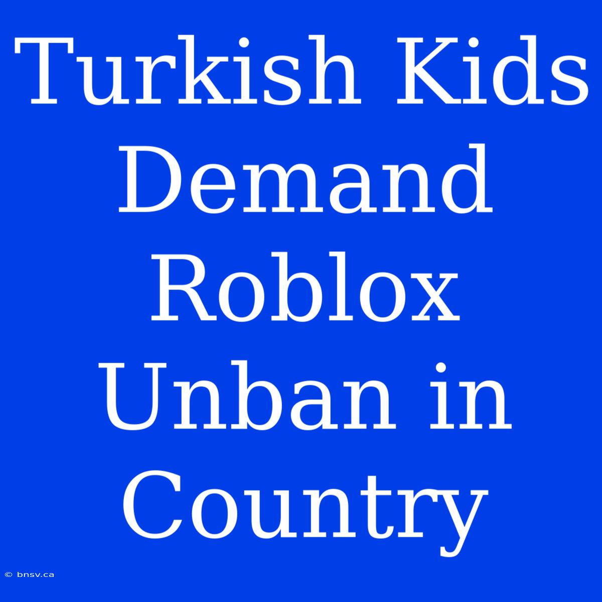 Turkish Kids Demand Roblox Unban In Country