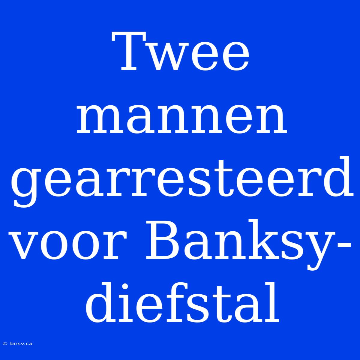 Twee Mannen Gearresteerd Voor Banksy-diefstal