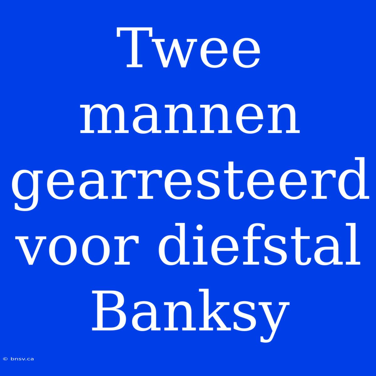 Twee Mannen Gearresteerd Voor Diefstal Banksy