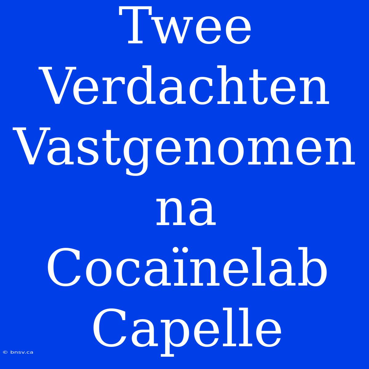 Twee Verdachten Vastgenomen Na Cocaïnelab Capelle