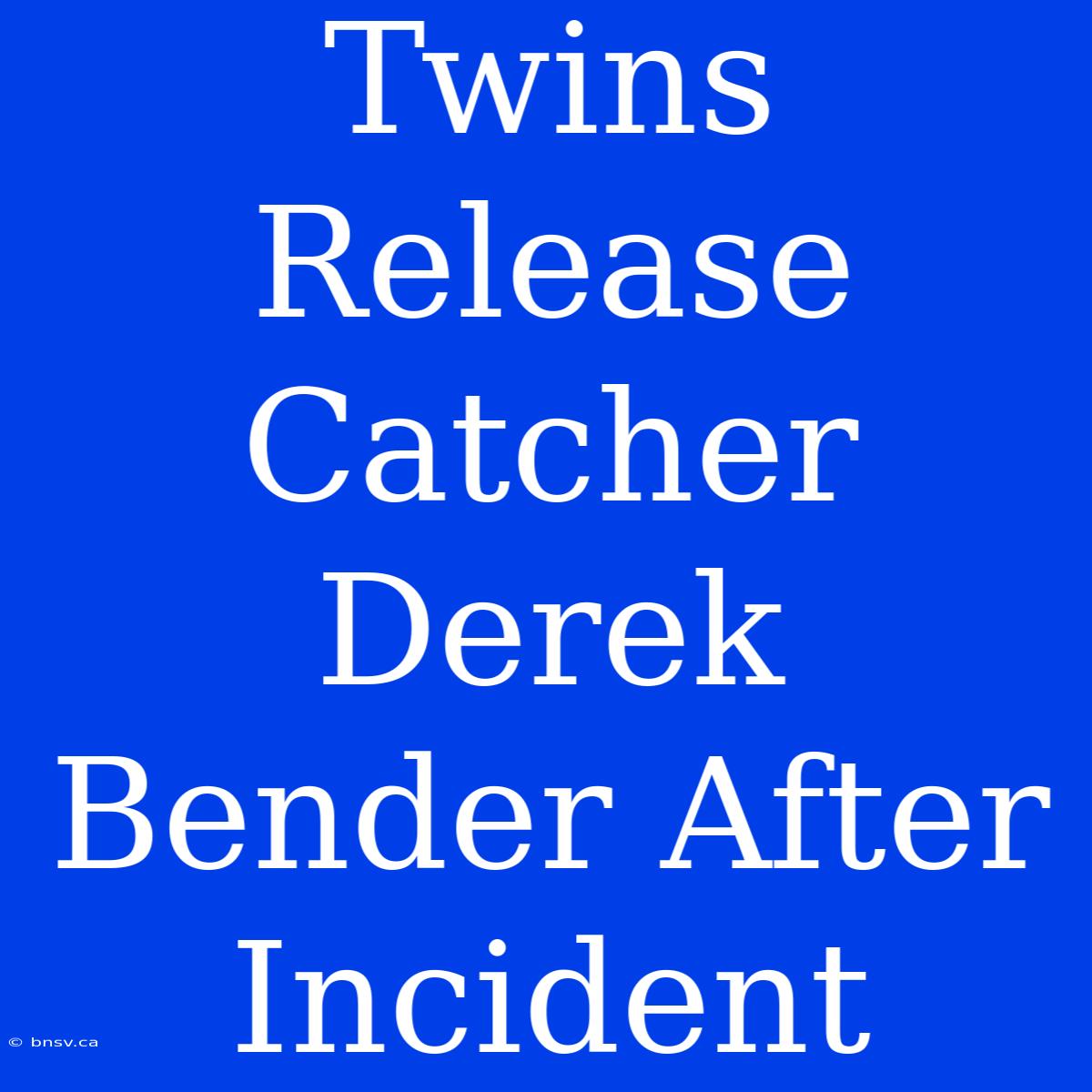 Twins Release Catcher Derek Bender After Incident