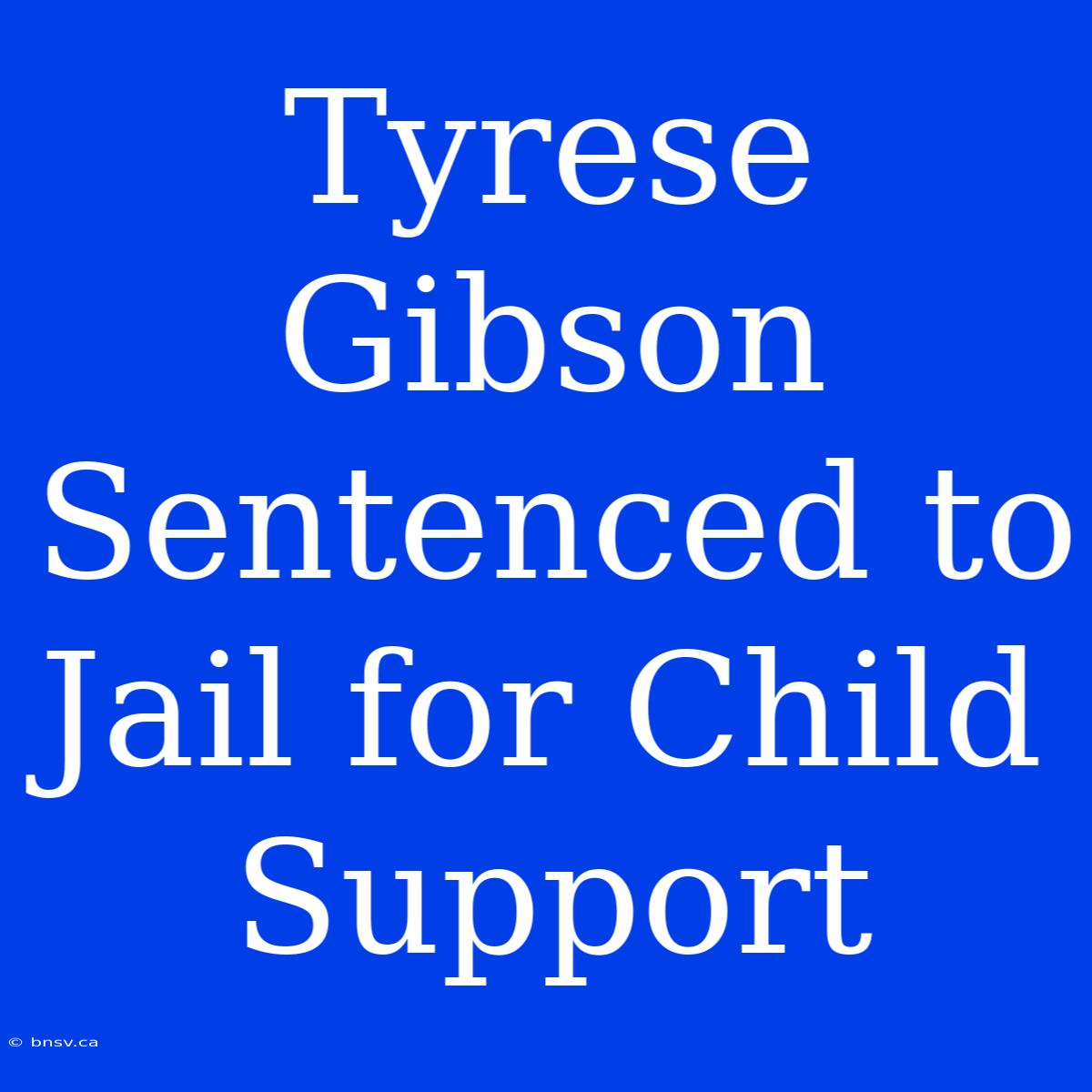 Tyrese Gibson Sentenced To Jail For Child Support