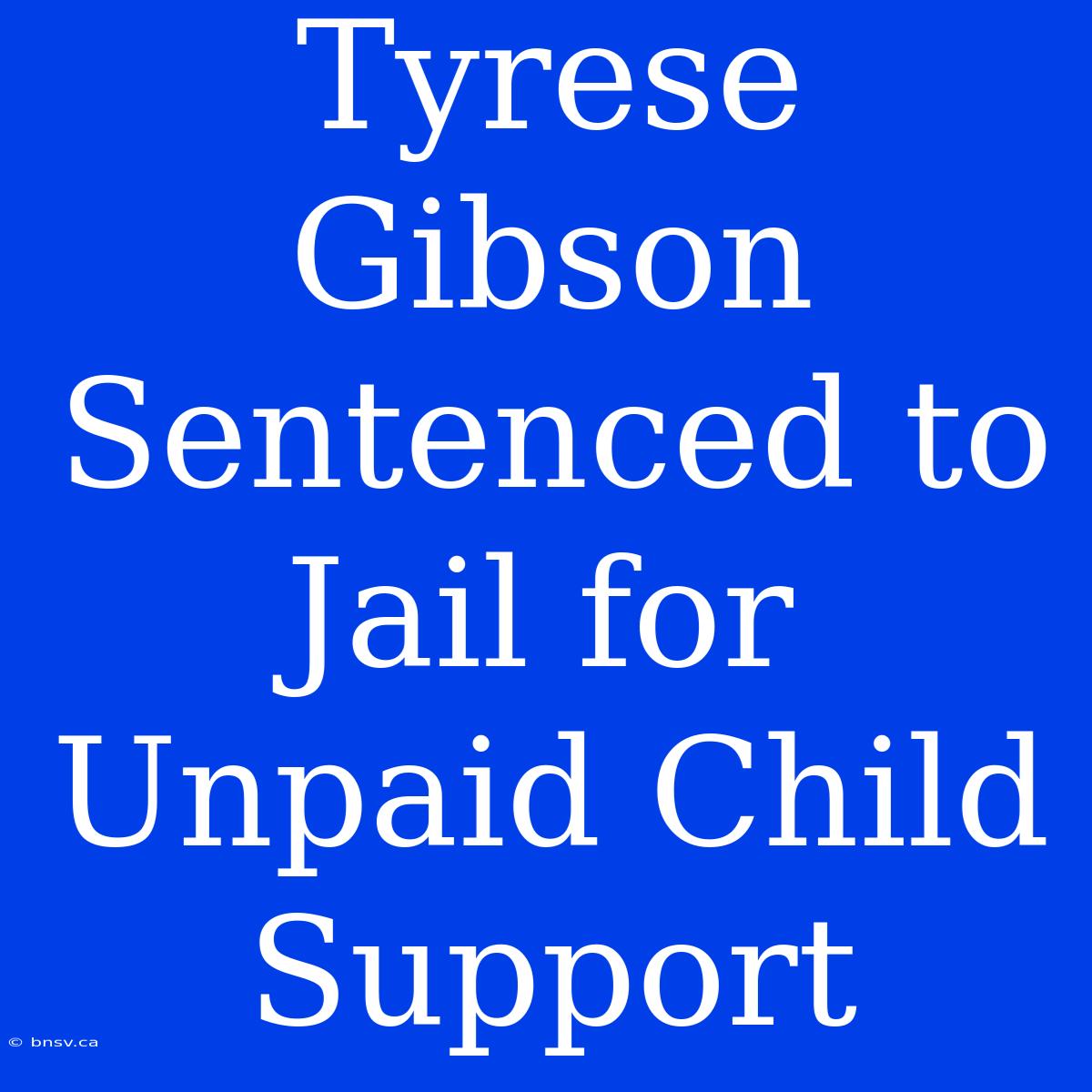 Tyrese Gibson Sentenced To Jail For Unpaid Child Support