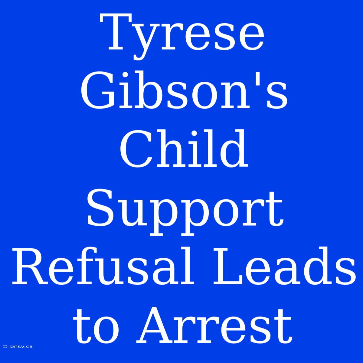 Tyrese Gibson's Child Support Refusal Leads To Arrest