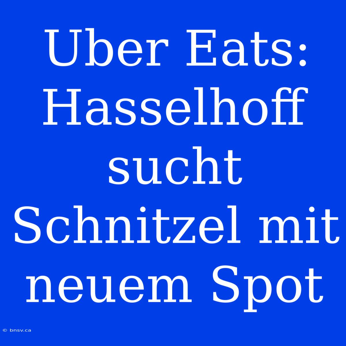 Uber Eats: Hasselhoff Sucht Schnitzel Mit Neuem Spot