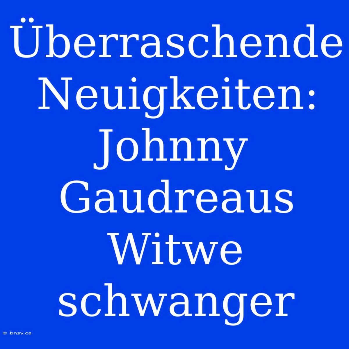 Überraschende Neuigkeiten: Johnny Gaudreaus Witwe Schwanger