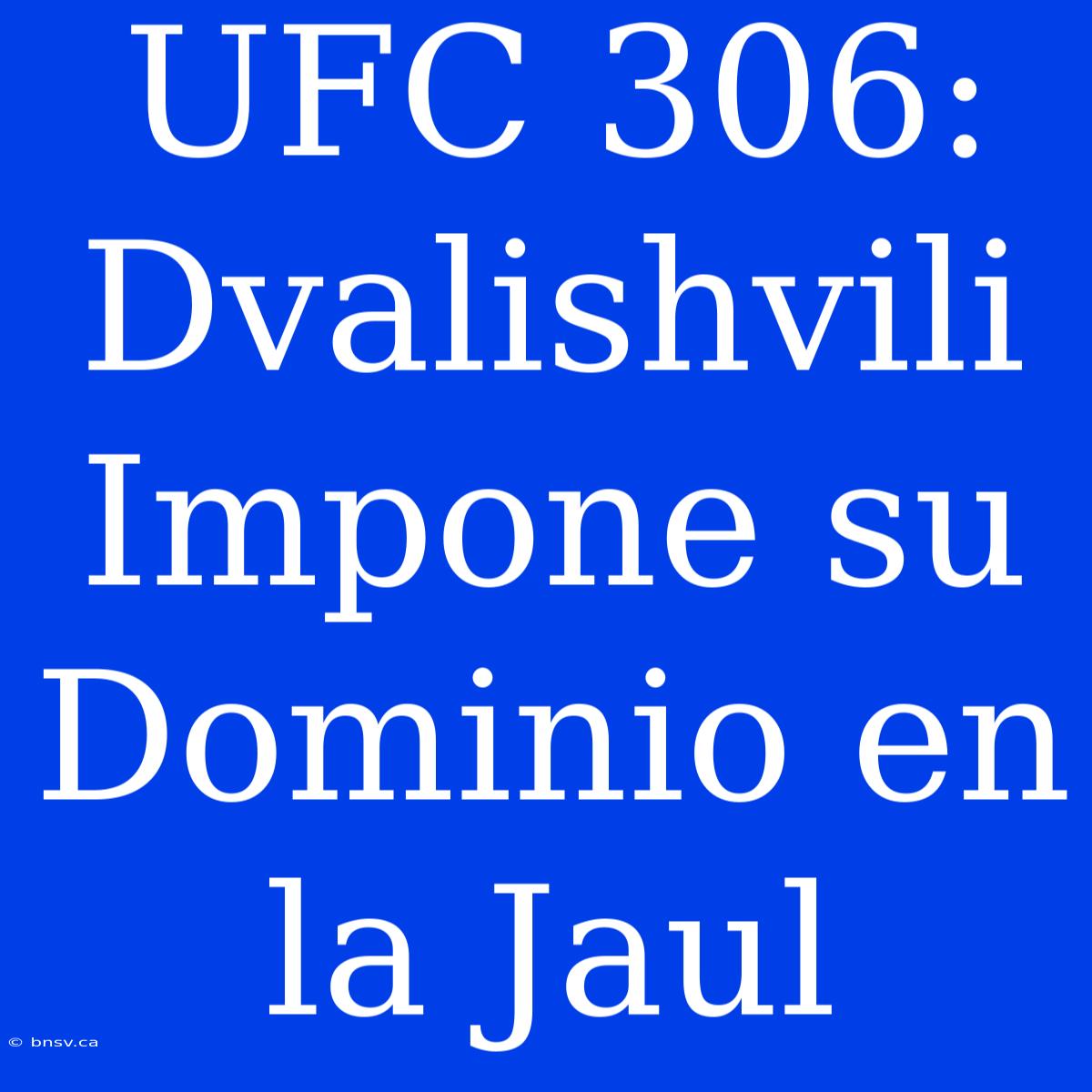 UFC 306: Dvalishvili Impone Su Dominio En La Jaul