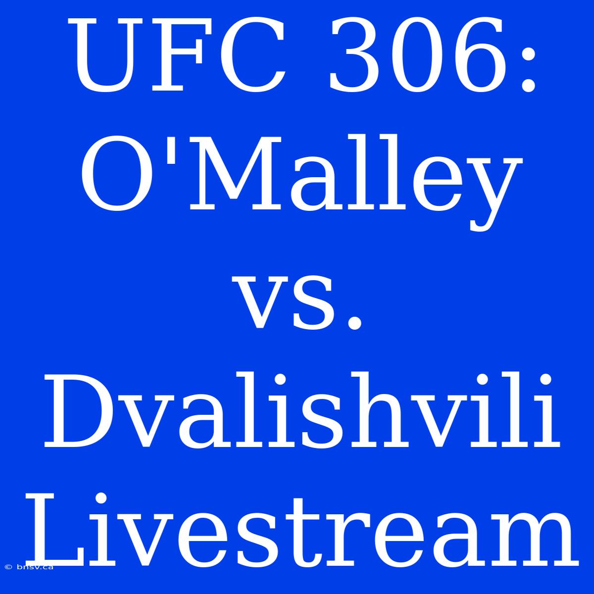 UFC 306: O'Malley Vs. Dvalishvili Livestream