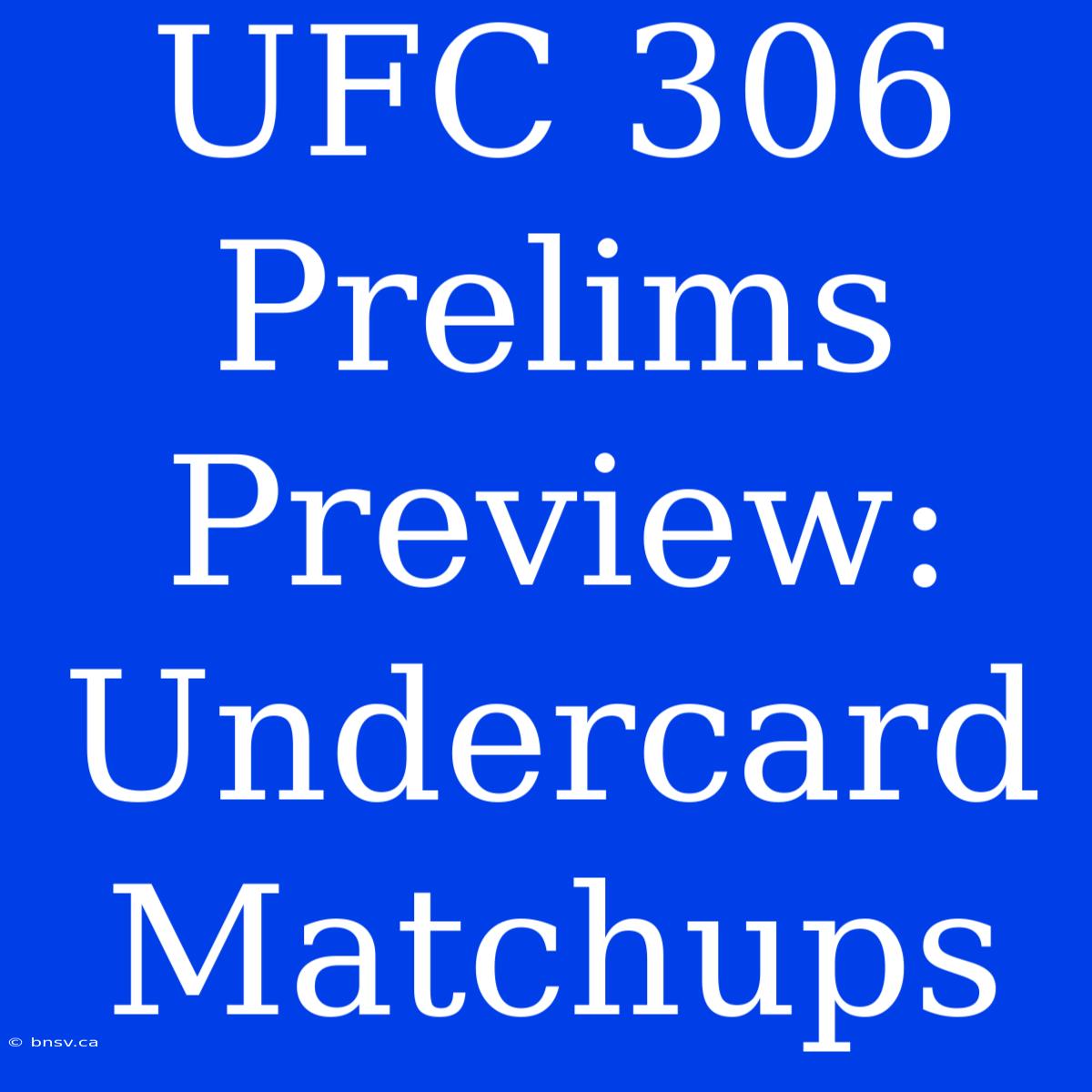 UFC 306 Prelims Preview: Undercard Matchups