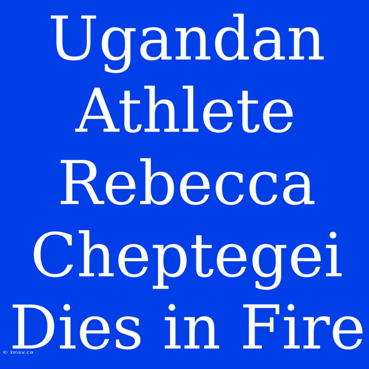 Ugandan Athlete Rebecca Cheptegei Dies In Fire