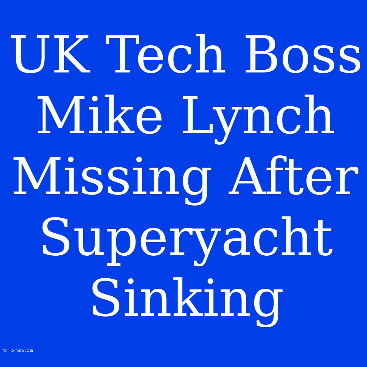 UK Tech Boss Mike Lynch Missing After Superyacht Sinking