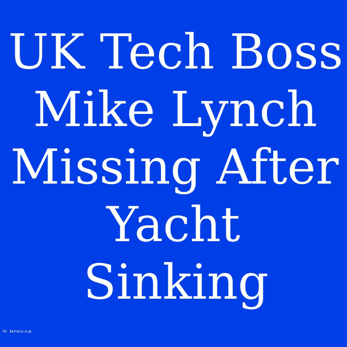 UK Tech Boss Mike Lynch Missing After Yacht Sinking