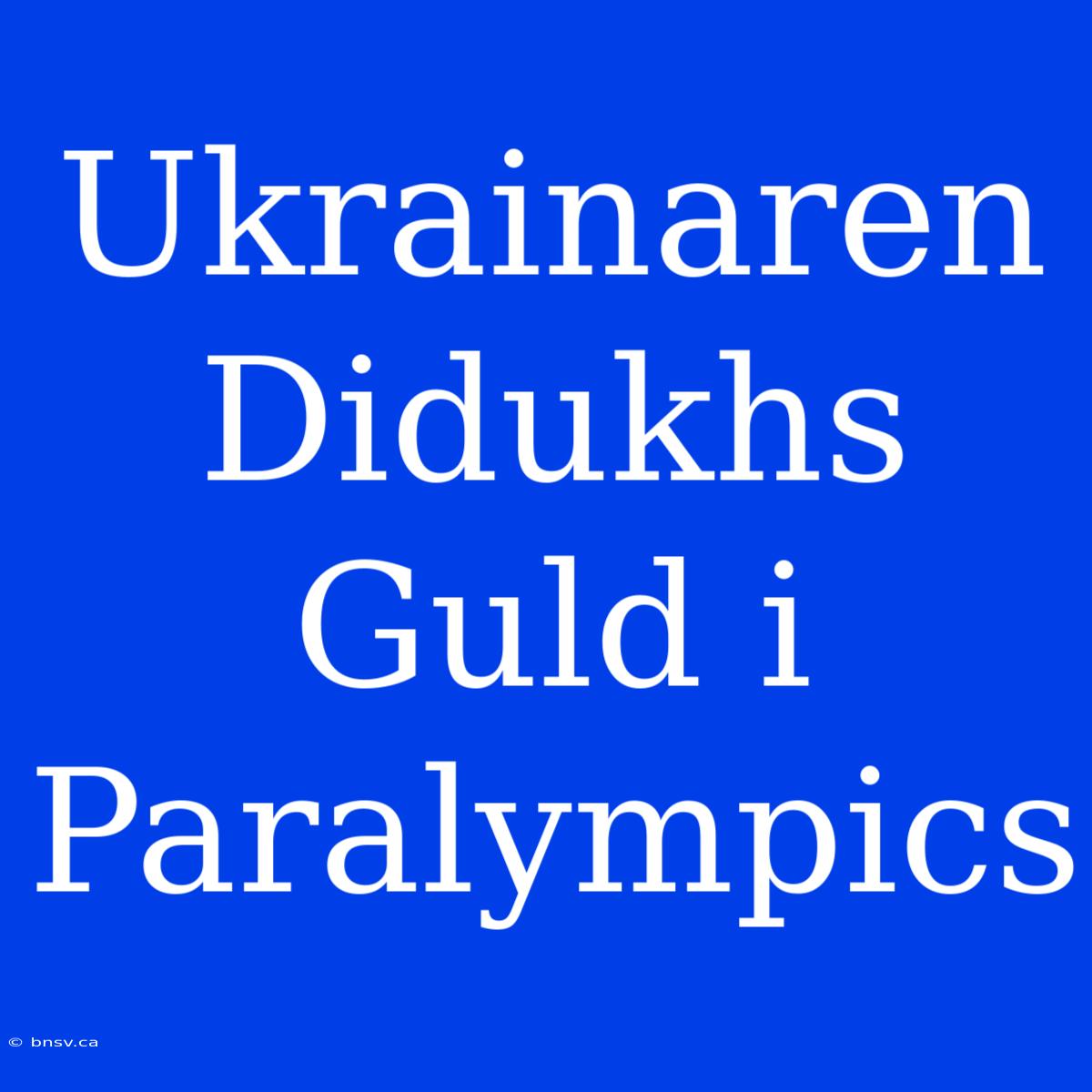 Ukrainaren Didukhs Guld I Paralympics