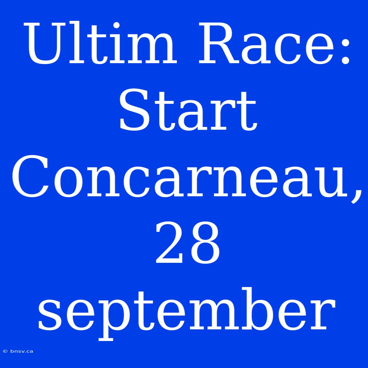 Ultim Race: Start Concarneau, 28 September