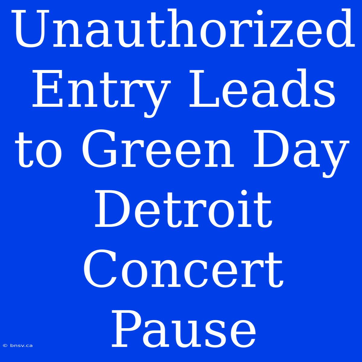 Unauthorized Entry Leads To Green Day Detroit Concert Pause