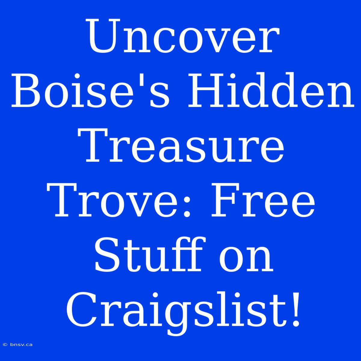 Uncover Boise's Hidden Treasure Trove: Free Stuff On Craigslist!