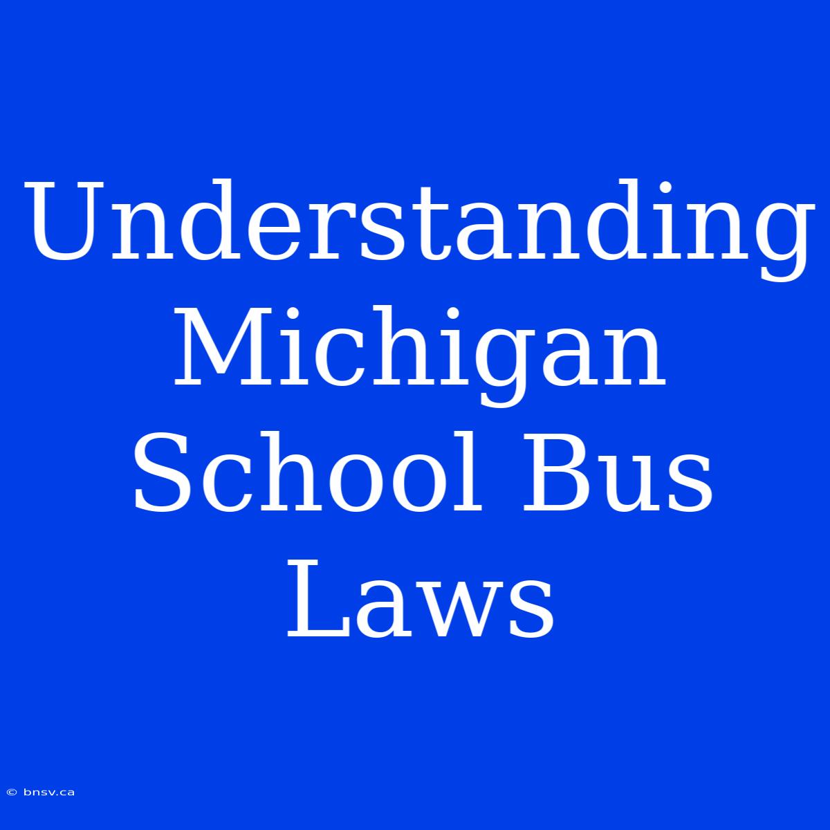 Understanding Michigan School Bus Laws