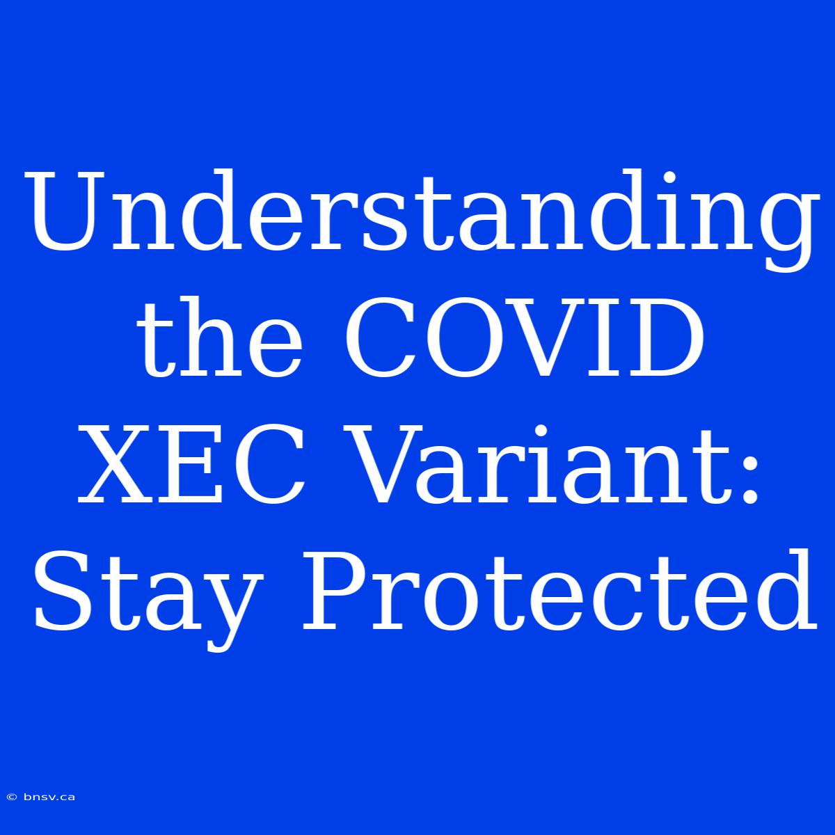 Understanding The COVID XEC Variant:  Stay Protected