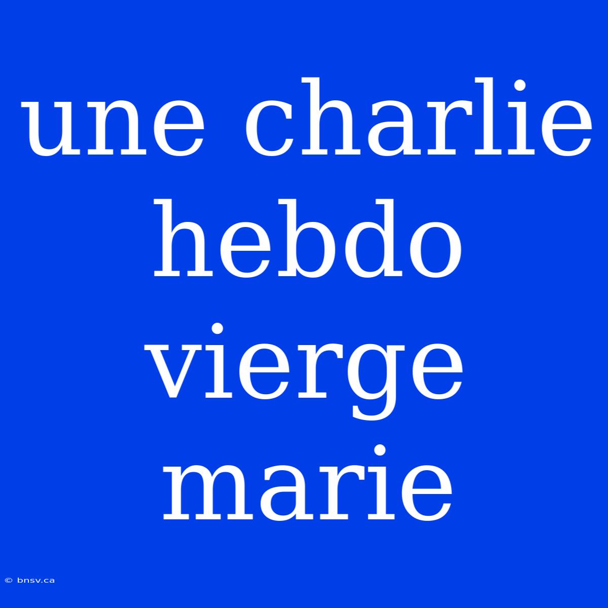 Une Charlie Hebdo Vierge Marie