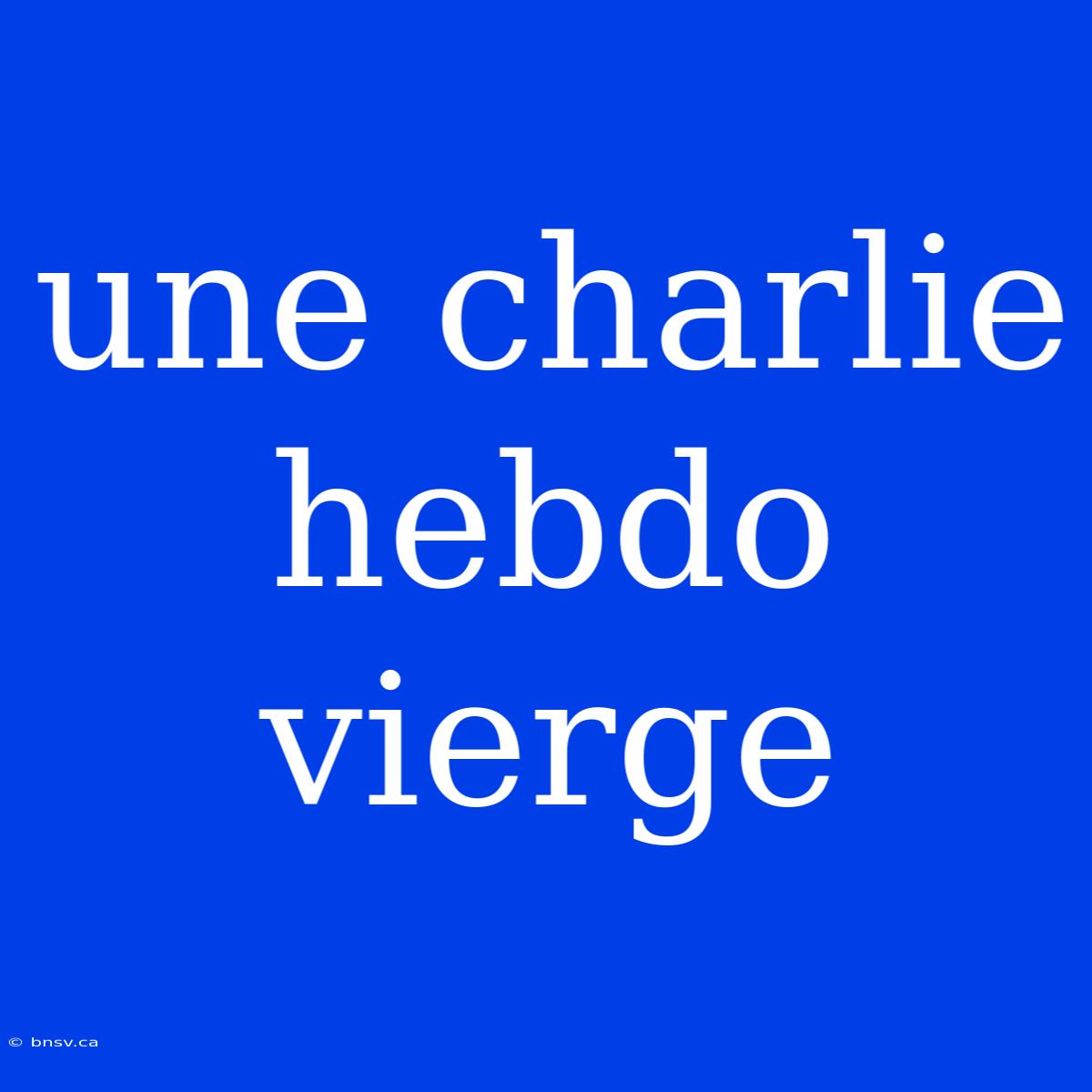 Une Charlie Hebdo Vierge