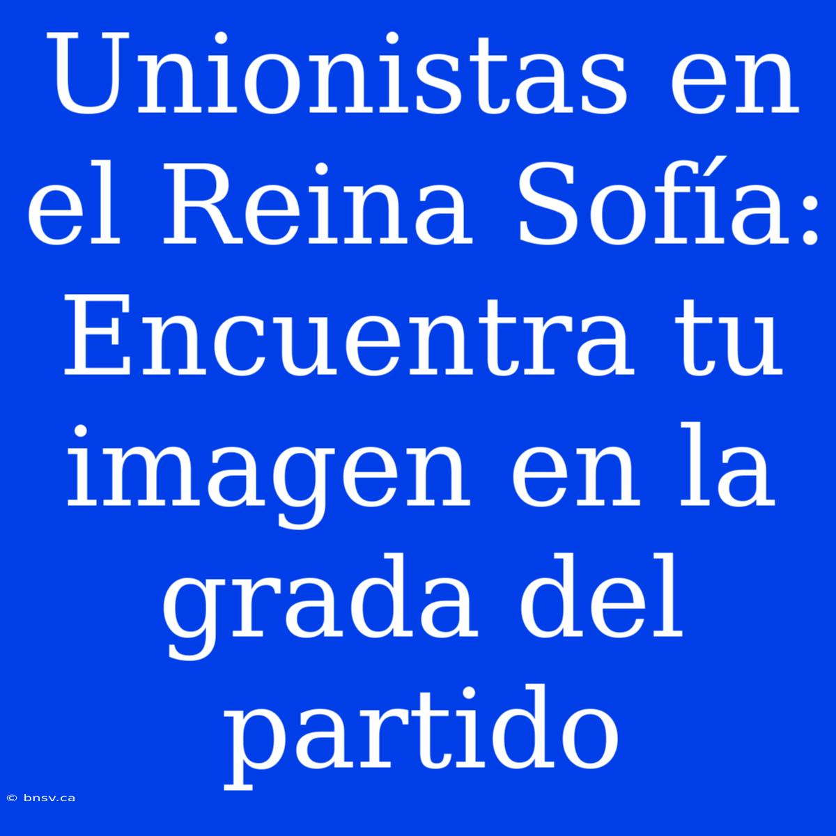 Unionistas En El Reina Sofía: Encuentra Tu Imagen En La Grada Del Partido